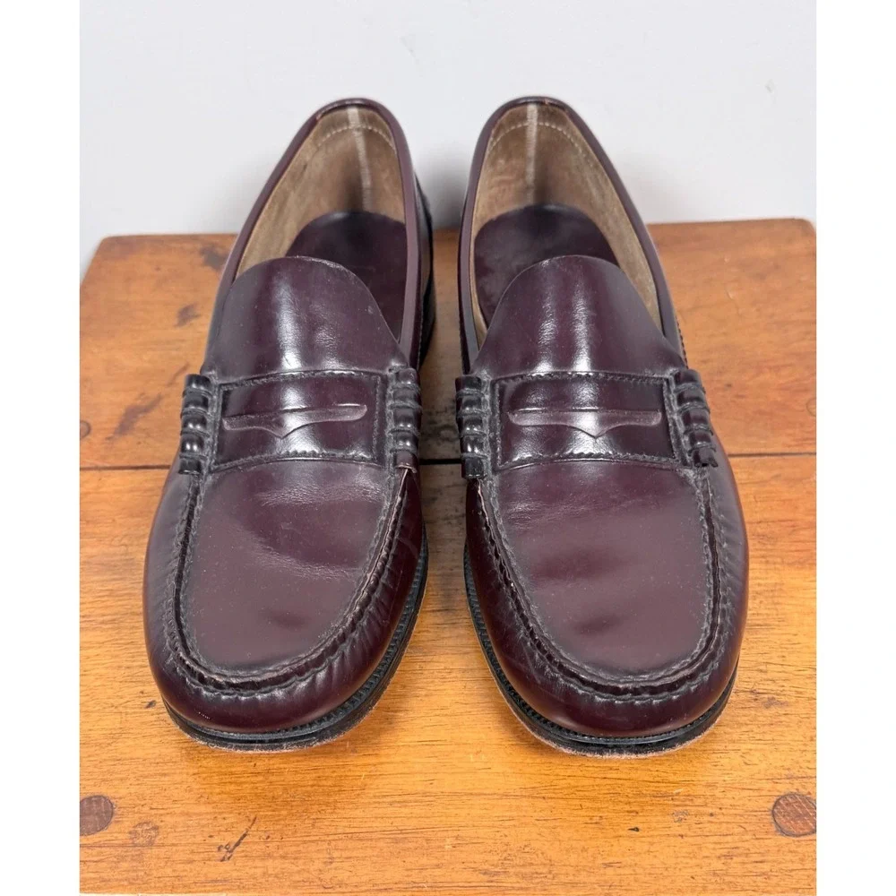 FLORSHEIM FLS Berkeley Classic Penny Loafers Rich Dark Brown Leather Mens - 9 D